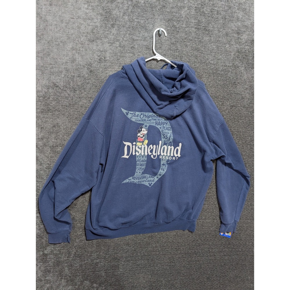 Disney Disneyland Resort Mickey Mouse Blue Graphic Pullover Hoodie Mens XL 1639